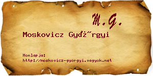 Moskovicz Györgyi névjegykártya